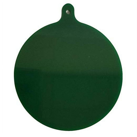 SIBE-R PLASTIC SUPPLY Green Acrylic Opaque Round Baubles Blank with Holes for DIY Kids Crafts Christmas Tree Ornaments Hanging [10 Pack] (Green and Red)