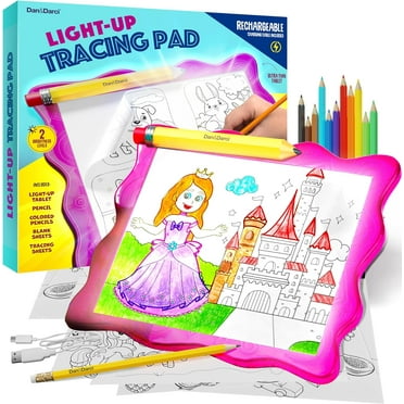 Dan&Darci Light Up Tracing Pad for Kids - Arts & Crafts Art Drawing Tracer Board for Girls & Boys Ages 6-12 - Birthday Toys Gift Ideas for Girl or Boy 6  Year Old Toy