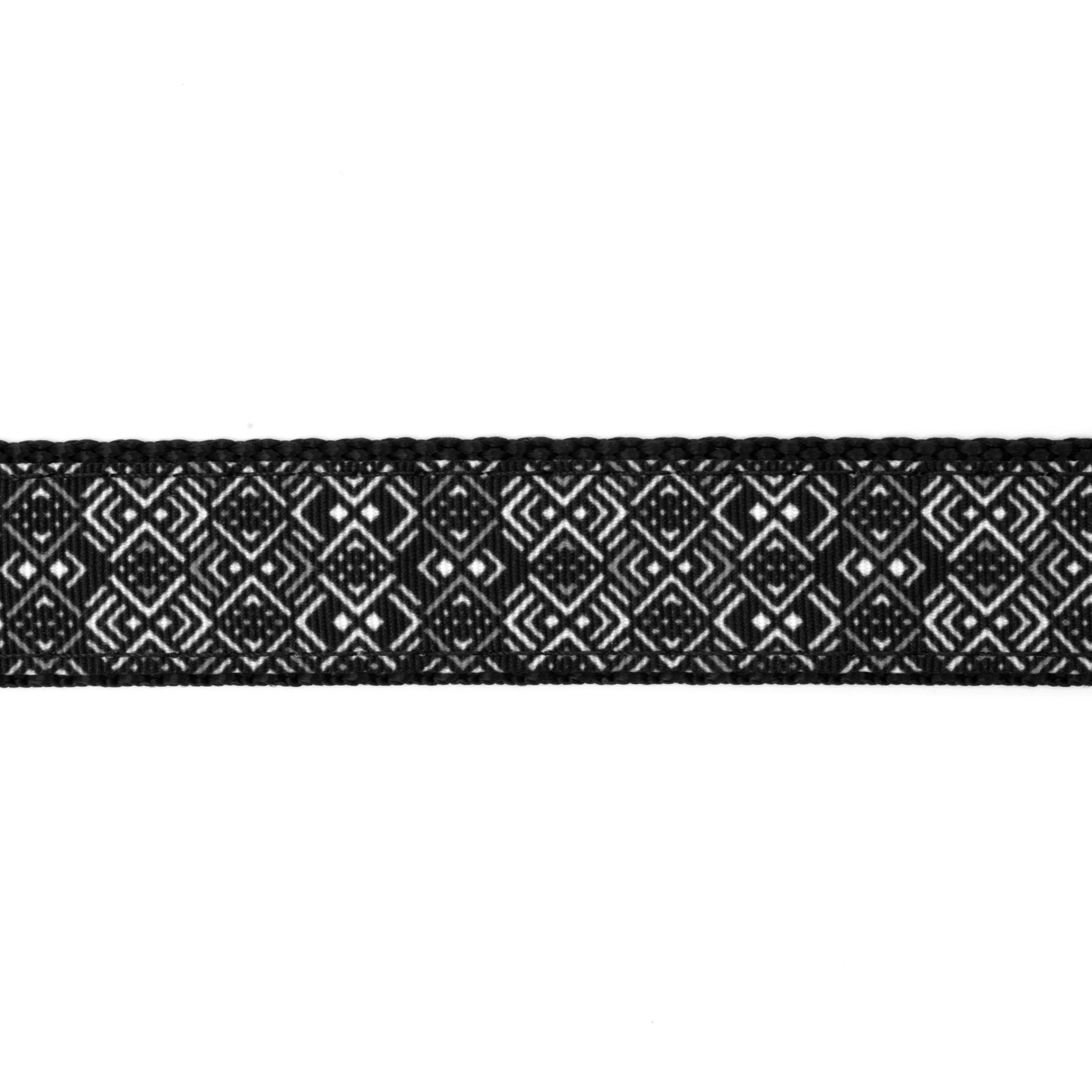 Country Brook Design® 1 Inch Art Deco Chevrons Ribbon on Black Nylon Webbing, 10 Yards