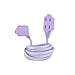 thumbnail image 3 of GLOBE Electric 22892 Designer Series 9-ft Fabric Extension Cord, 3 Polarized Outlets, Right Angle Plug, 125 Volts, Metallic Purple, 3 of 4