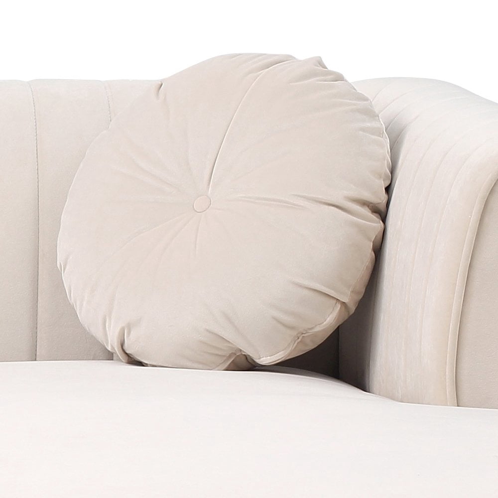 Glory Furniture Delray Sofa Chaise in Ivory Color