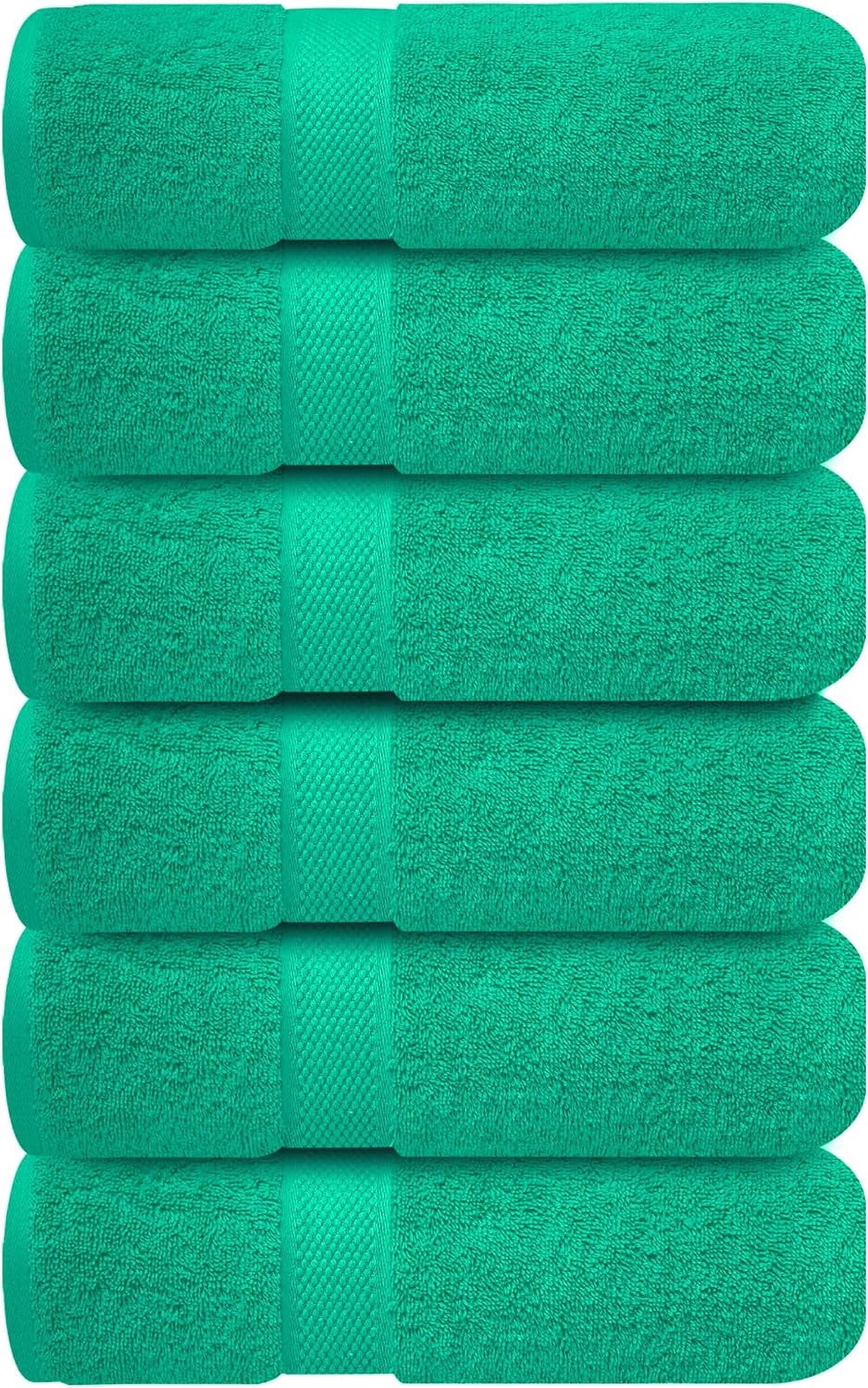 Infinitee Xclusives Premium Hand Towels - 100% Cotton - Green Hand Towles | 16x28 Inch | Pack of 6