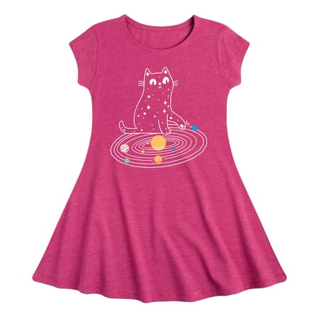

Instant Message - Cat Solar System - Toddler & Youth Girls Fit & Flare Dress