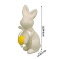thumbnail image 3 of AURIGATE Easter White Flocked Bunny Figurine 4.7×8.6in, Foam Rabbit Statue with Easter Egg for Spring Easter Tabletop Home Farmhouse Party Decor, 3 of 9