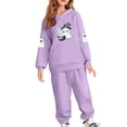 thumbnail image 2 of hengsof Girls Halloween Fleece 2 Piece Outfits Hoodie Sweatsuit Oversized Sweatshirt and Sweatpants Set Fall Winter Clothes, 2 of 5