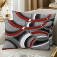 thumbnail image 2 of Throw Pillow Covers 12x20 Inch Inch Set of 2 Red Grey Geometric Circle Decorative Pillow Covers Modern Abstract Lines Cushion Cover Pillowcase for Sofa Couch Bed Home Decor, 2 of 9