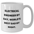 thumbnail image 2 of Amangny Electrical Engineer By Day, World's Best Dad By Night Funny Coffee Mug Gifts for Valentine's from Tech-Savvy Dads to Electrical Engineer Loved Ones, 2 of 6