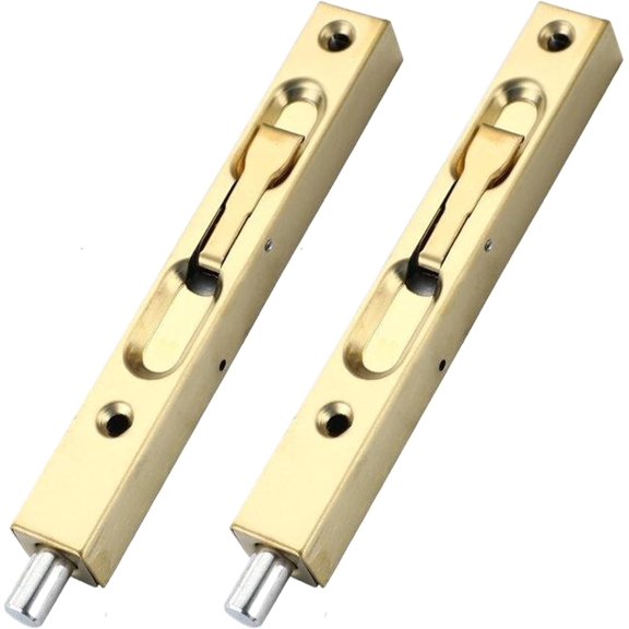 Yardly Combination Lock Bolt for French Doors, Composite Doors, Wood Doors, Double Doors, Dummy Doors, Gold, 6"