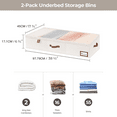 thumbnail image 2 of Underbed Storage Organizers,2-Pack Fabric Bins with Reinforced Handles&Label Pockets for Clothes,Blankets,and Seasonal Items, 2 of 8