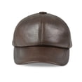 thumbnail image 1 of Genuine Real Leather Men's Caps Hats New Style Baseball Cap Hat One Size With 3 Colors ,Classic Design, 1 of 6