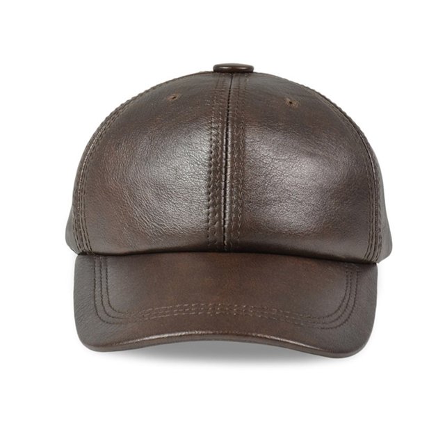 Genuine Real Leather Men's Caps Hats New Style Baseball Cap Hat One Size With 3 Colors