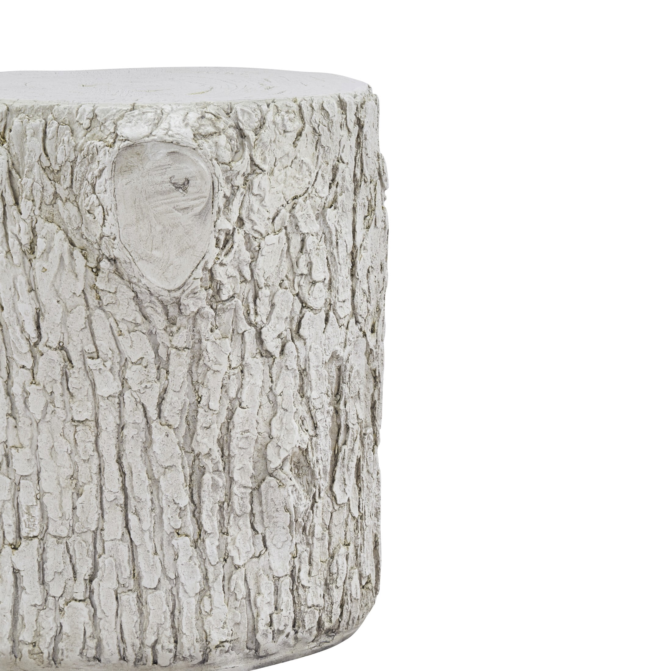 Christopher Knight Home 15.3” Tree Stump Side Table, MGO Accent Table with Realistic Wood Texture, White