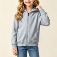 thumbnail image 2 of Girls Zip up Hoodie: Lightweight Hooded Jackets with Side Pocket Lightweight Casual Solid Long Sleeve Front Zipper Fleece Sweatshirt with Hood, 2-3 Years, 2 of 8