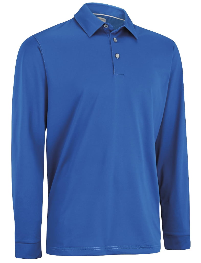 Ashworth Golf Men's EZ-SOF Longsleeve Polo Shirt, Large Classic Blue ...
