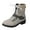 Grey, variant on Women's Low Heel Mid Calf Boots Lace Up Knit Ankle Cuff Low Heel Combat Booties Wide Width Motocycle Boots Brown 8.5