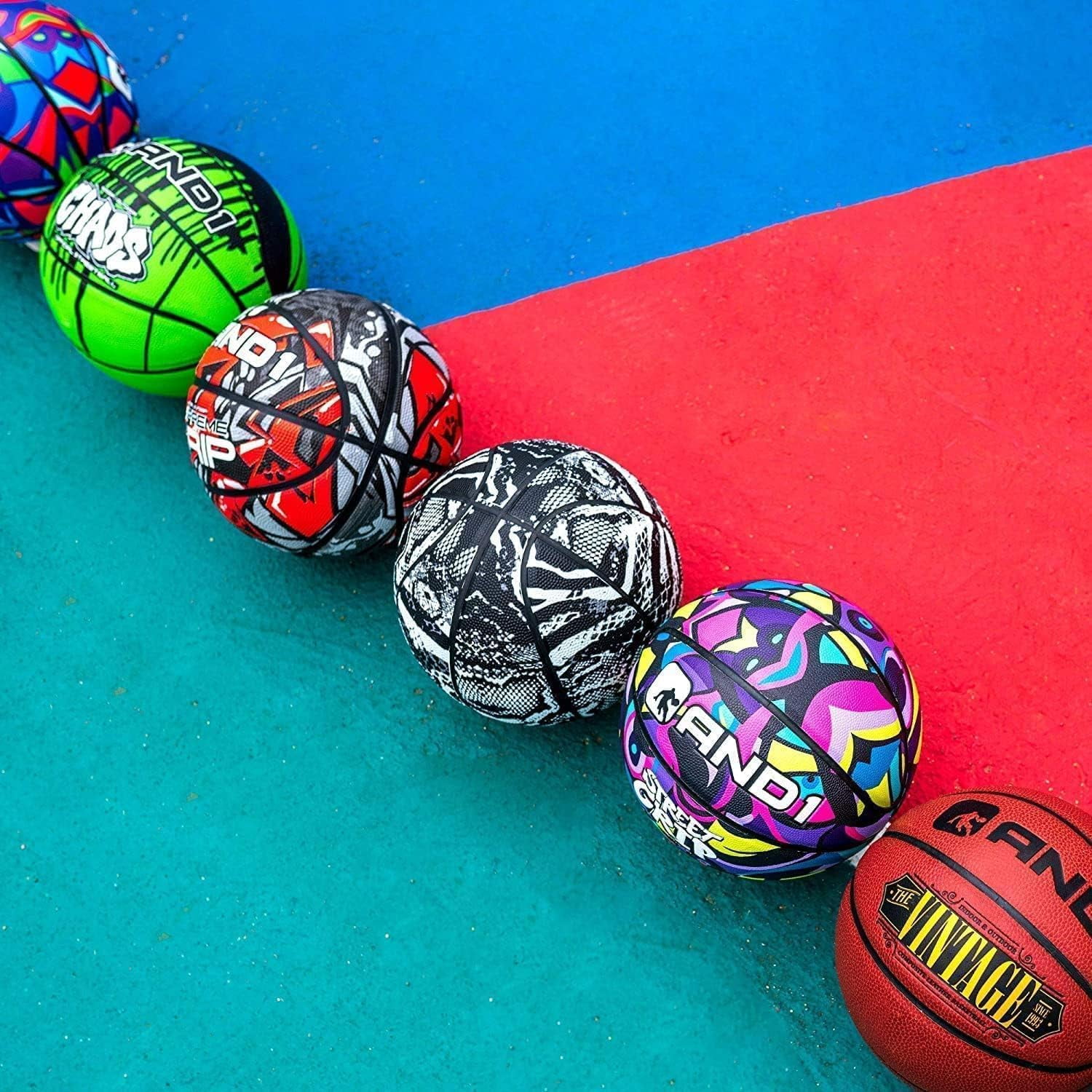 AND1 The Legend Rubber Basketball - Size 7 (29.5") Official Size Streetball - Sold Deflated (Pump NOT Included)