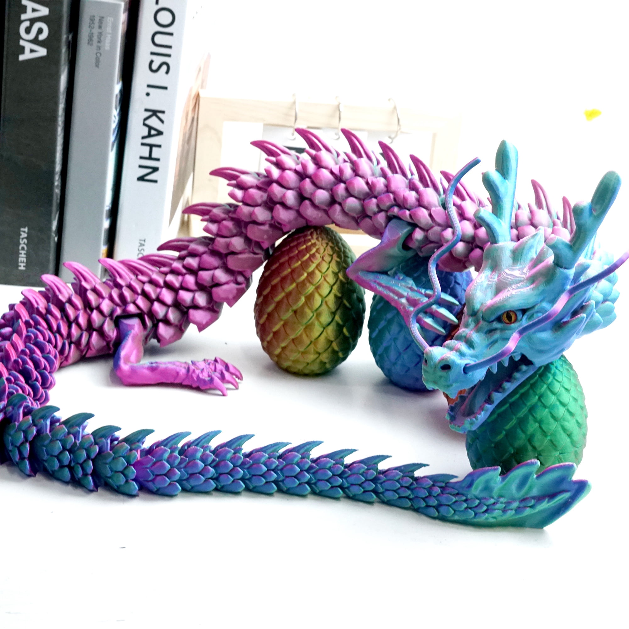 3D Printed Dragon and dragon egg ,Articulated Loong Models,Flexible Joint Animal lacertid Figurines, 3D Printing Stuff Cheap,Stress Relief, Fidget restlessness, ADHD Toys, Surprise Fantasy Gifts