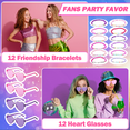 thumbnail image 5 of 96 Pcs Kpop Party Favors, Friendship Popular Singer Party Gift with Sunglasses Bracelets Hair Ties Lanyard Card Holder Disco Keychain Kpop Goodie Bags for Women Girls Fans 80s Y2k Kpop Birthday Decor, 5 of 6