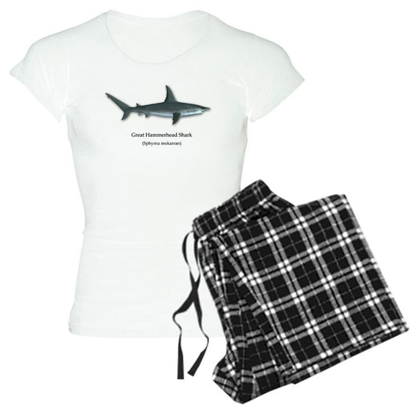 CafePress - Great Hammerhead Shark Pajamas - Women's Short Sleeve Print T-Shirt and Pants Light Cotton Pajama Set