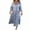 Blue, variant on Ashirexll Long Sleeve Maxi Dress, Womens Fall Dresses, Fashion Women's Casual Dress Solid Color Long Sleeve Turndown Collar Dresses