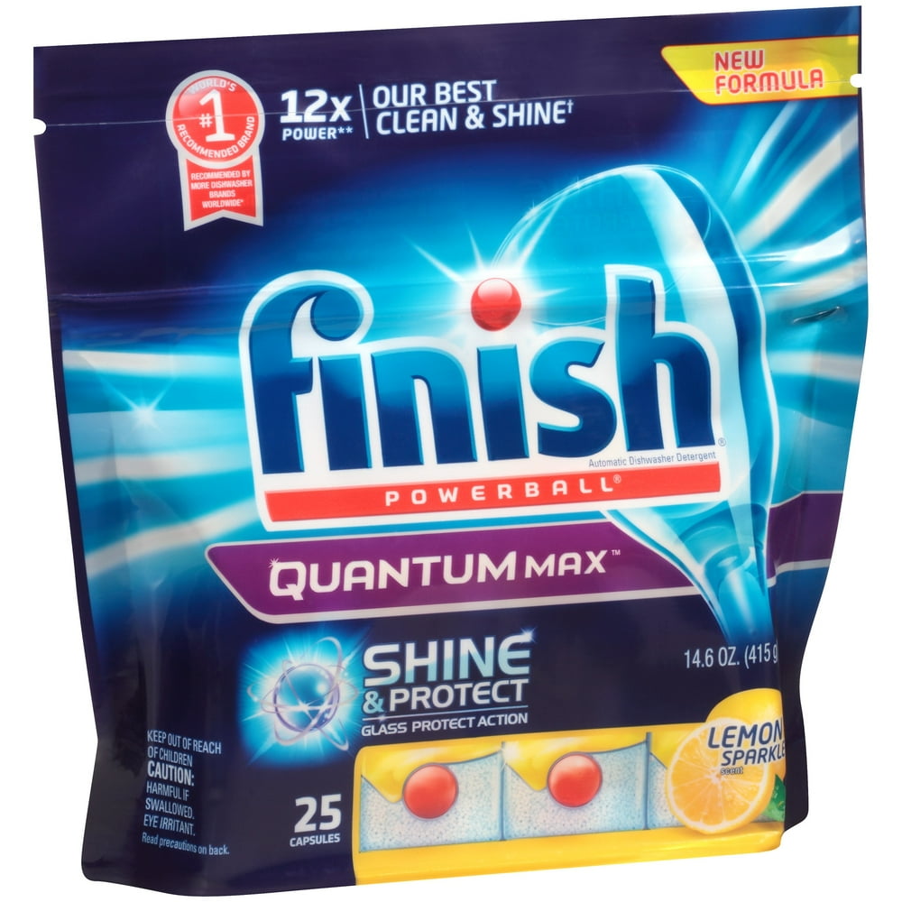Finish Powerball Quantum Max Dishwashing Detergent Capsules, Lemon