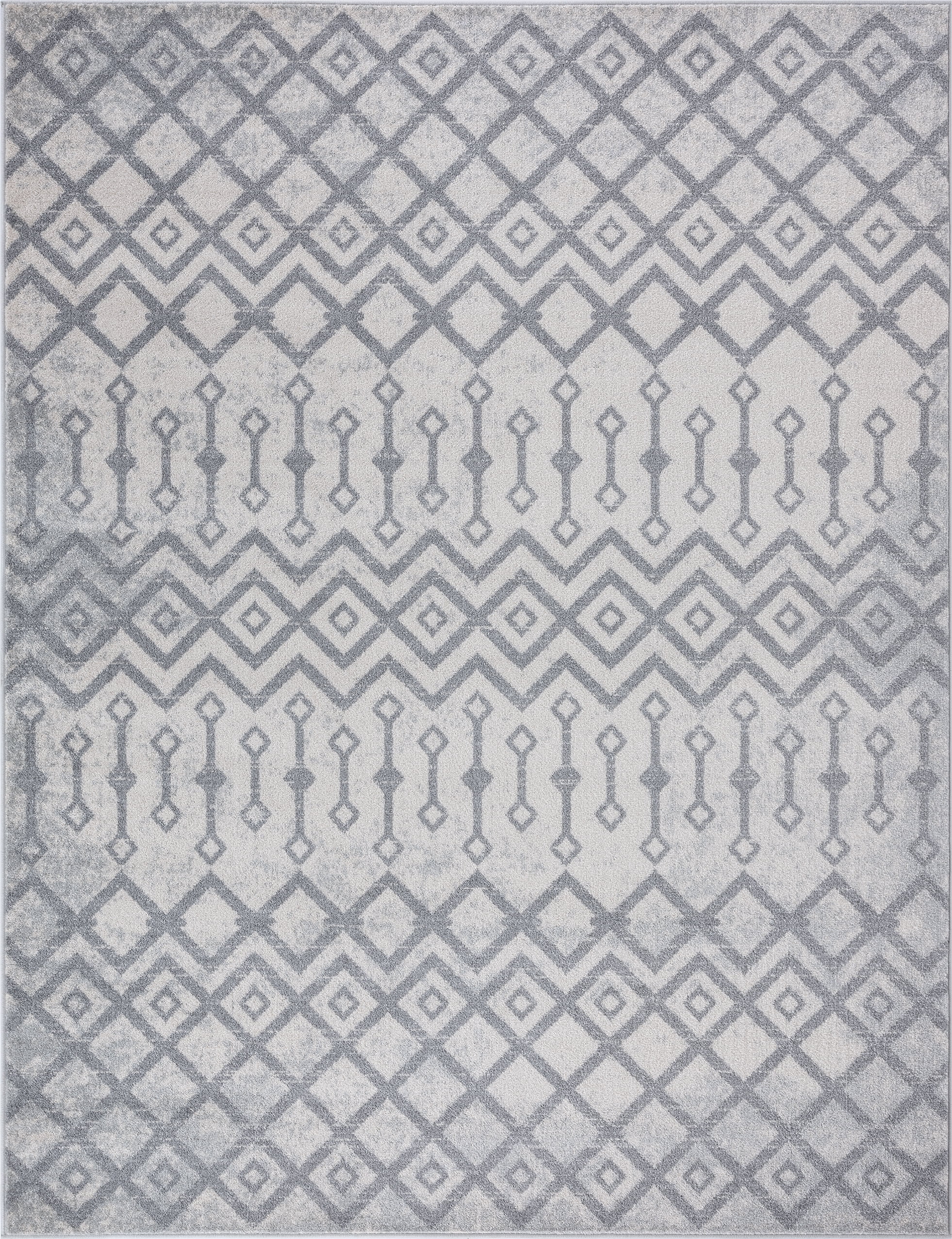 Diamond Contemporary 5' x 7' Beige and Gray Polypropylene Indoor Area Rug