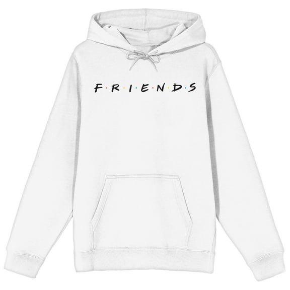 Friends Logo Long Sleeve White Adult Hooded Sweatshirt-Medium