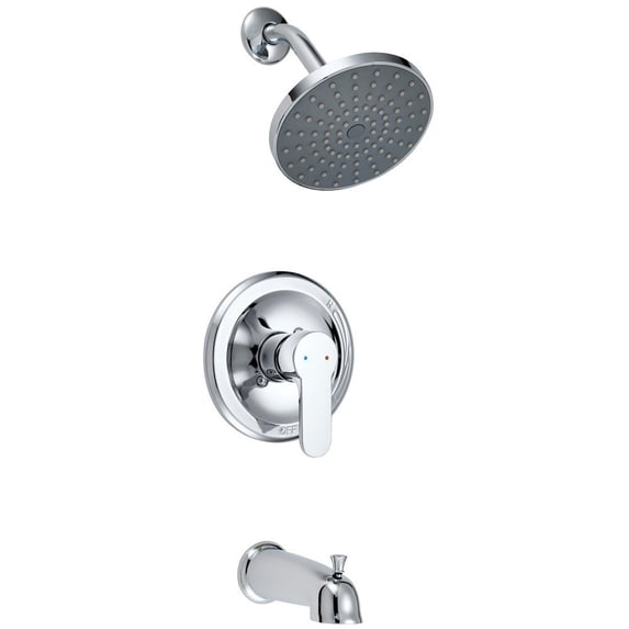 Designers Impressions 685755 Polished Chrome Tub Shower Combo Faucet - Single Handle Design - Convertible