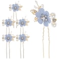 thumbnail image 4 of 6 Pcs Épingle à Cheveux Fleur de Mariée Perle en Strass Épingle à Cheveux en Forme de U pour Femmes, 4 of 9