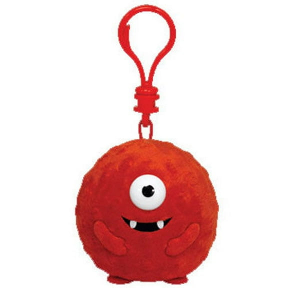 Ty Beanie Ballz (Plastic Key Clip) - Muno the Cyclops, Yo Gabba Gabba  - Stuffed Animal