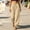 Khaki, variant on Women's Casual Long Pants Solid Color Pocket Drawstring Elastic Waist Comfortable Trousers Tourist for Spring or Fall