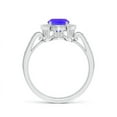 thumbnail image 2 of ANGARA Natural Cushion 1.6 ct Tanzanite Halo Ring in 14K White Gold for Women (Size-8x6mm) | December Birthstone, Birthday, Anniversary, Jewelry Gift for Women | Natural Tanzanite Ring, 2 of 7