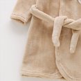 thumbnail image 4 of Boys Girls Kids Soft Flannel Bathrobe,Thickened Warm Hooded Sleep Robe with Waist Tie,Plush Cozy Loungewear Fall Winter for Boys Girls 18 24 Months 3T 4T 5T-12T Toddler Pajamas,Brown,Size 3-4T, 4 of 6