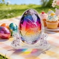 thumbnail image 4 of CuiLiyq 2D Flat Acrylic Easter Bunny Figurine with Colorful Egg Desk Decoration, 3.94 Inch Spring Gift Basket Stuffer Home Office Decor Shelf Mantel Party Decor (D), 4 of 5