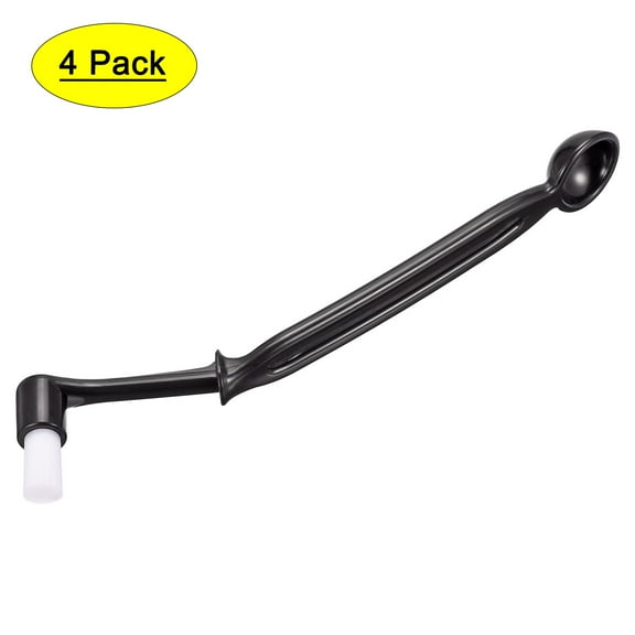 Uxcell Coffee Machine Brush with Spoon, 8.23" Length Nylon Elbow Black for Cleaning Grinders 4Pack