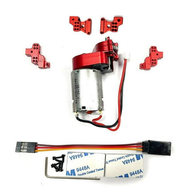 Vogacara RCGOFFLOW Carcasa de Engranaje Completa CNC Rojo para 1/24 AXIAL SCX24 Crawler RC