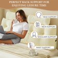 thumbnail image 3 of Wedge Headboard Pillow Full with 2 Pack Neck Roll Pillows, Triangular Wedge Backrest Pillow Headboard for Bed,Daybed,and Lounging, Large Bed Bolster Pillows,Off White, 3 of 17