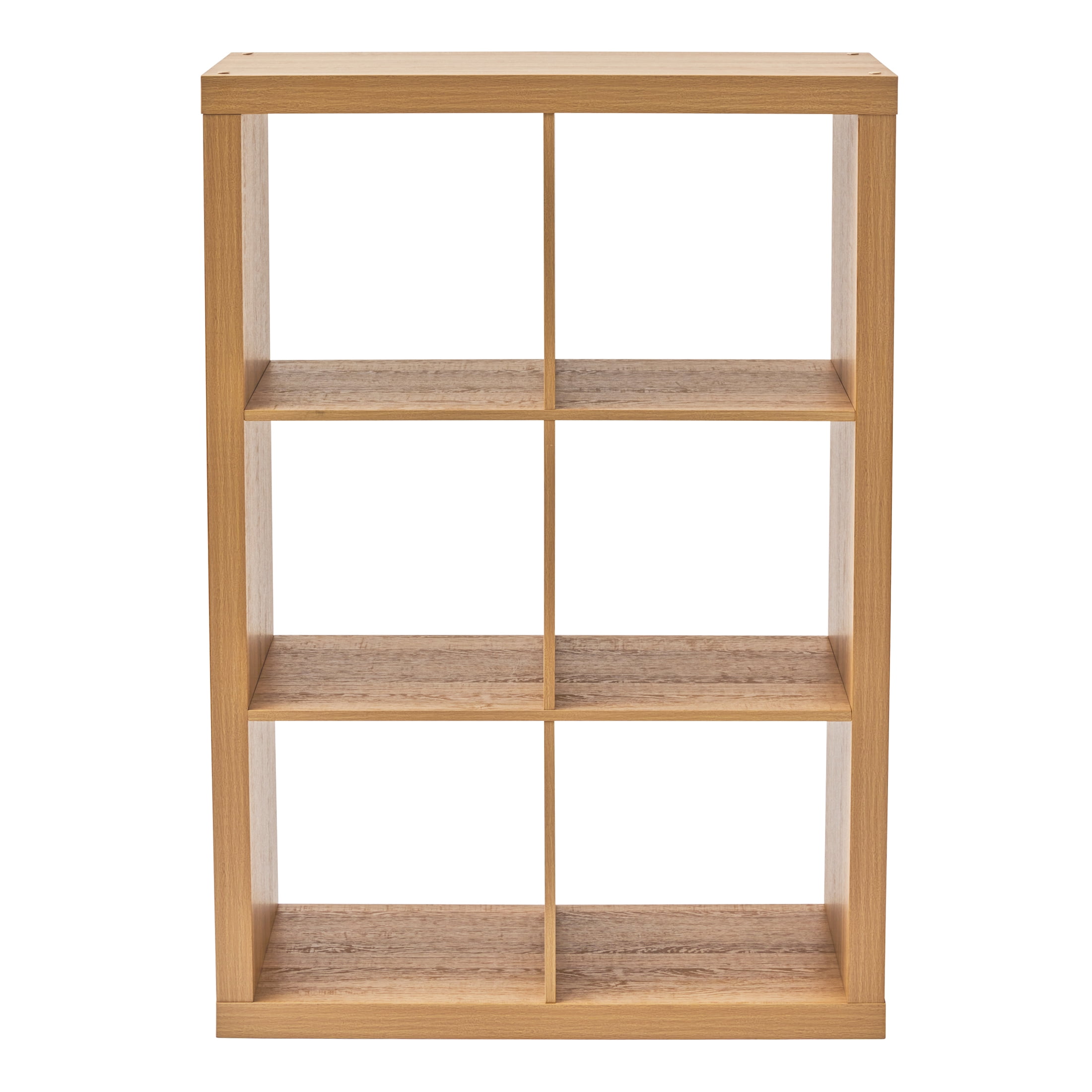 Better Homes & Gardens 6 Cube Storage Organizer, Light Honey