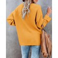 thumbnail image 3 of HSHDLDF Women's Oversized Sweaters Batwing Long Sleeve Loose V Neck Button Henley Tops Pullover Knit Jumper, 3 of 5