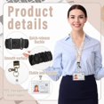 thumbnail image 4 of Geyoga 2 Set Teacher Scrunchie Lanyard with Safety Breakaway Buckle ID Badges Holder Retractable Lanyard for Office Teacher Gift(Pure Color Style,Black Beige), 4 of 10