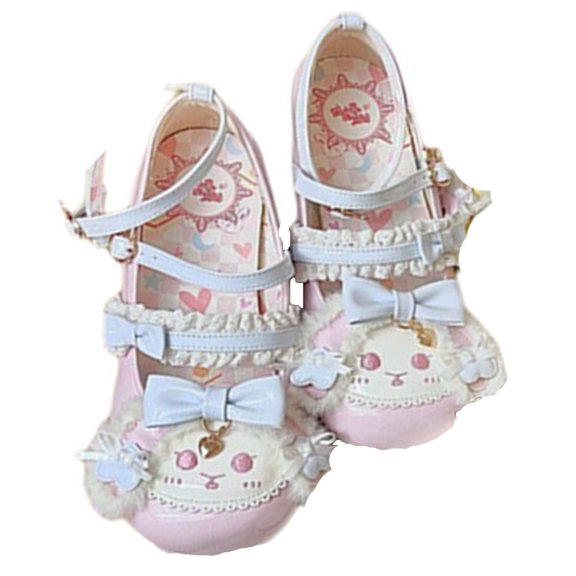 huajiao Girls 𝗟olita Shoes Cute Bowknot Lace Trim Round Toe Dress Shoes 𝗟ow Heel 𝗠ary Jane Shoe for 𝗣𝗮rty Wedding