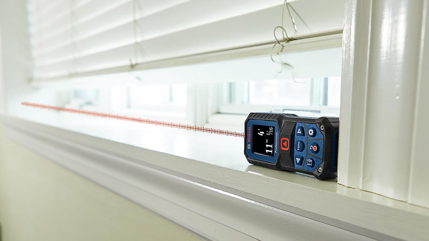Bosch 165 Foot Laser Measure Backlit Color Display IP65 with Belt Clip