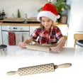 thumbnail image 3 of QIPOPIQ Wooden Rolling Pin for Baking, Pizza Roller Spikes Wooden Roller Pizza Roller Baking Rolling Pin, Dough Roller Wood, Rotating Centre Dough Roller with Handles for All Baking Needs, 3 of 5
