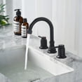 thumbnail image 3 of Wowow 8 in. Widespread Double Handle Bathroom Faucet with Pop-up Drain Kit in Matte Black, 3 of 5