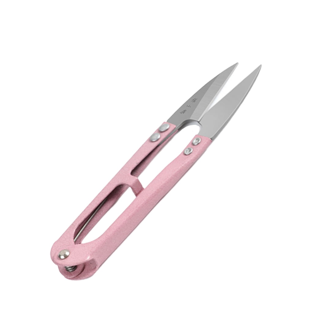 TureClos Mini Scissor High-carbon Steel U Shape Sewing Snips Cutting Tools  Thrum Yarn Clippers Trimming Nipper Household Items for Home pink 