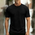 thumbnail image 2 of BELTNOV Men's Short Sleeve T-Shirts Casual Summer Loose Fit Round Neck Breathable Basic Tee Shirt Black, 2 of 7