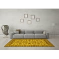 thumbnail image 3 of Ahgly Company Machine Washable Indoor Round Oriental Yellow Industrial Area Rugs, 4' Round, 3 of 4