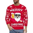 thumbnail image 4 of KHONTS Christmas Sweater for Men Funny Snowflake Santa Hilarious Xmas Claus Soft Pullover Long Sleeve Knitted Sweaters Red XXXL, 4 of 4