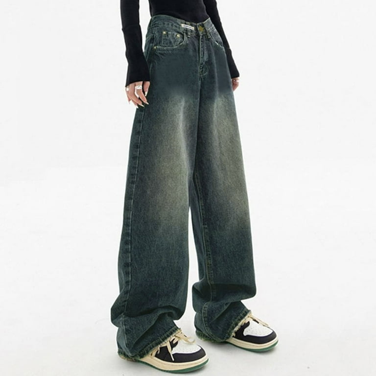 GYUJNB Y2k Baggy Jeans for Women Low Waist Wide Leg Denim GYUJNB Y2k Baggy Jeans for Women Low Waist Wide Leg Denim