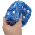 thumbnail image 3 of Par de espejos cuadrados retro colgantes (azules) Pareja de dados de felpa peludos con puntos para decoración del coche, 3 of 5